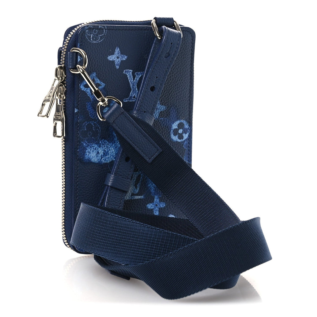 Louis Vuitton Monogram Ink Watercolor Phone Pouch Blue