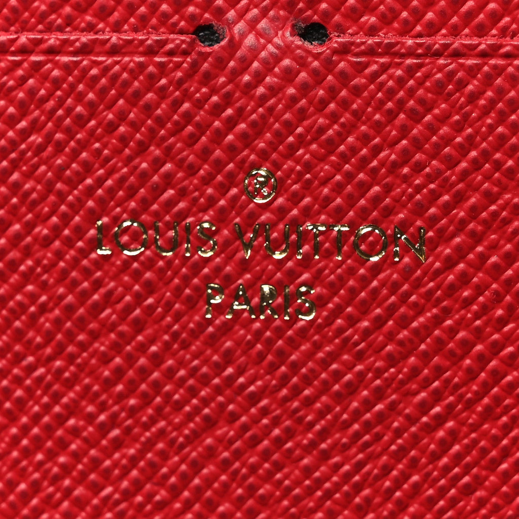 Louis Vuitton Damier Ebene Clemence Wallet Cherry