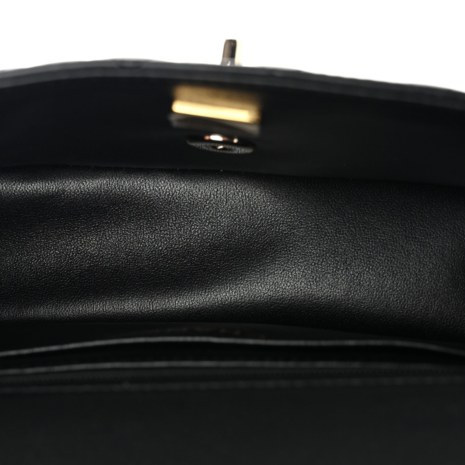 Chanel Lambskin Quilted Mini Top Handle Rectangular Flap Black