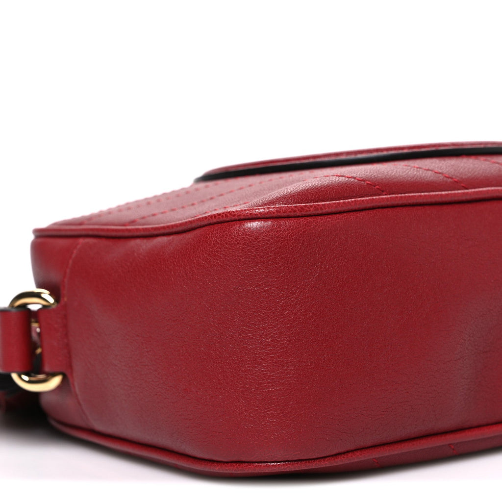 Gucci Sakai Be Green Calfskin Diagonal Stitched Small Blondie Shoulder Bag Rosso