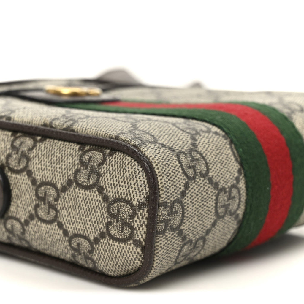 Gucci GG Supreme Monogram Web Mini Ophidia Messenger Brown
