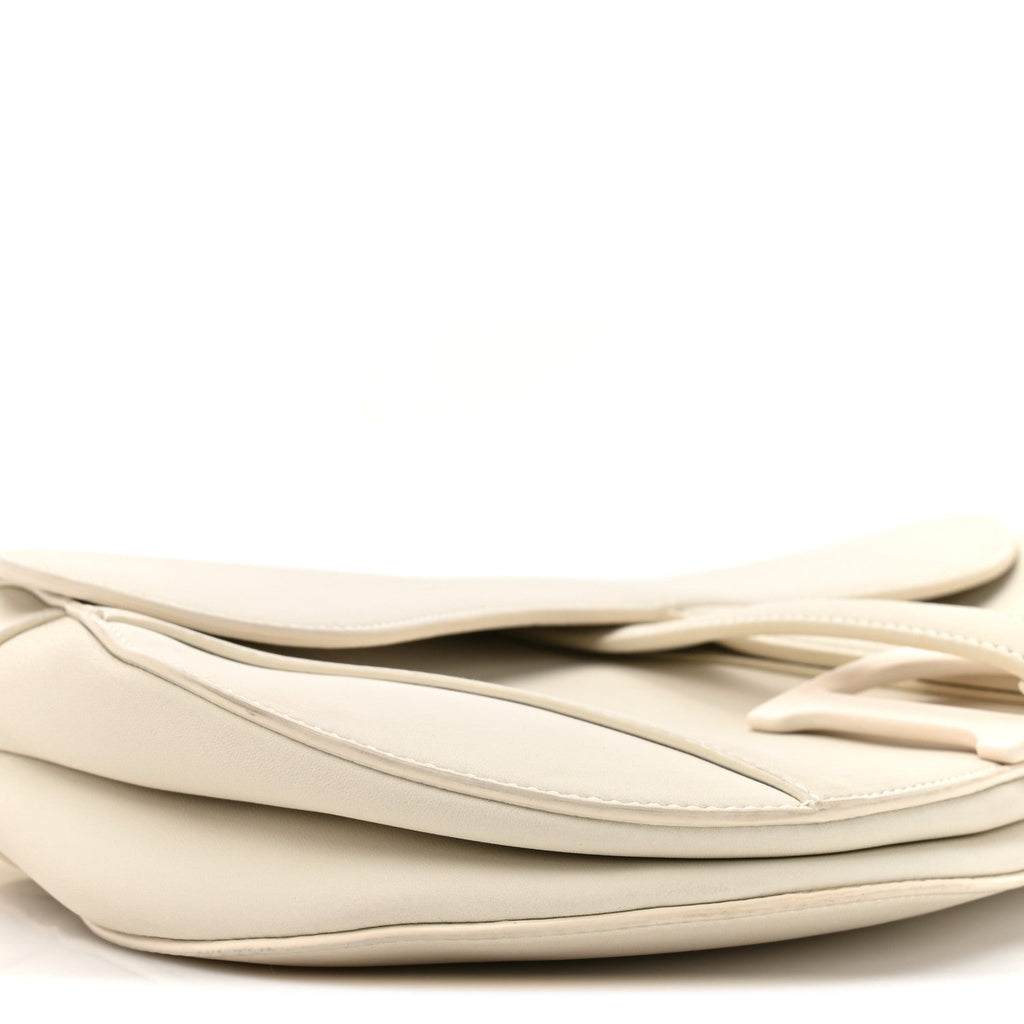 Christian Dior Ultra Matte Calfskin Saddle Bag Off White