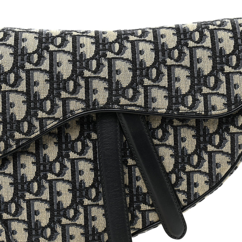 Christian Dior Oblique Saddle Bag Blue