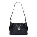 Chanel Metallic Caviar Quilted Mini Chanel 25 Handbag Dark Blue