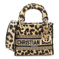 Christian Dior Canvas Mini Mizza Embroidered Lady D-Lite Beige Multicolor