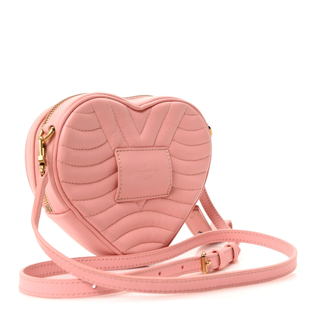 Louis Vuitton Calfskin Embellished New Wave Love Lock Heart Bag Rose Pomettes