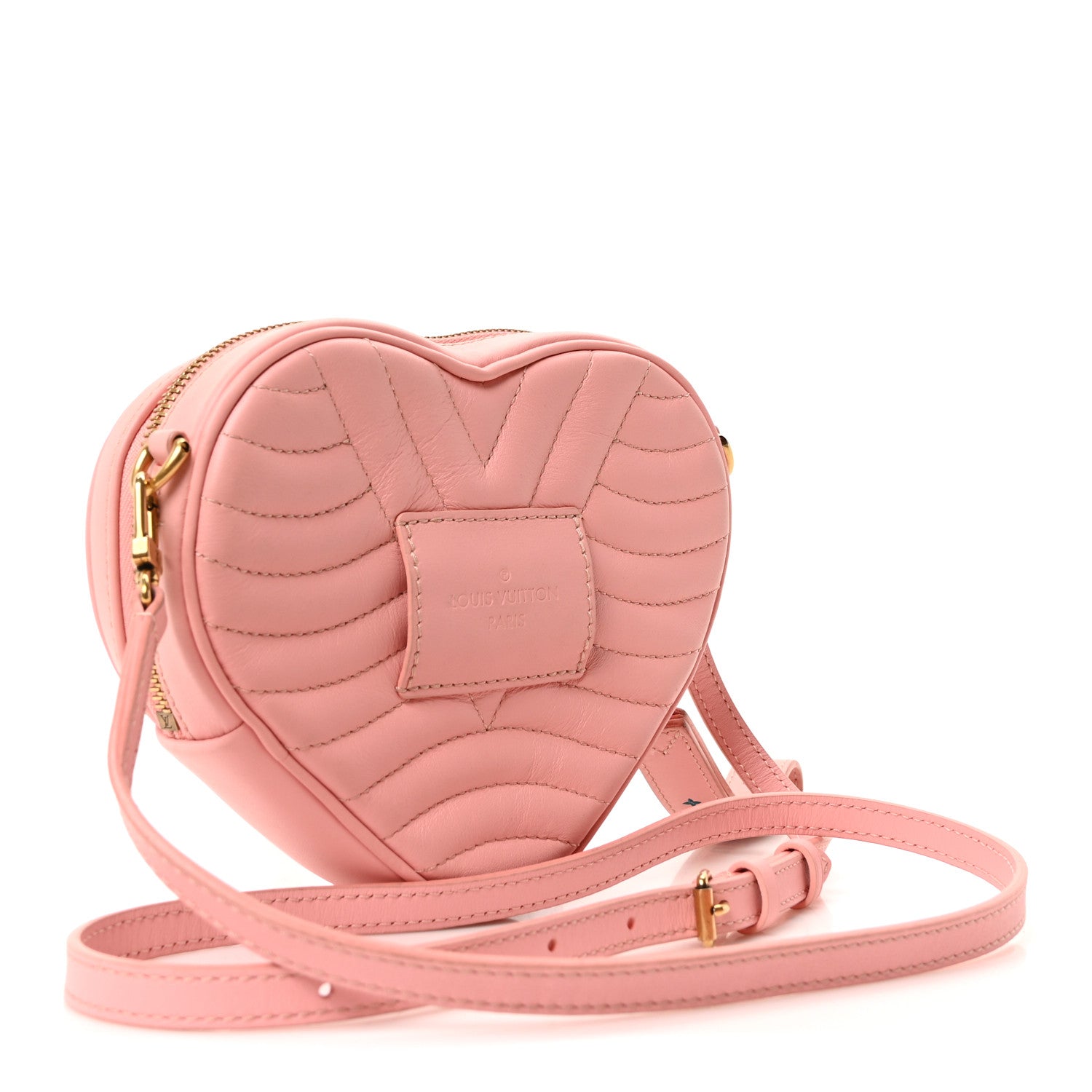 Louis Vuitton Calfskin Embellished New Wave Love Lock Heart Bag Rose Pomettes