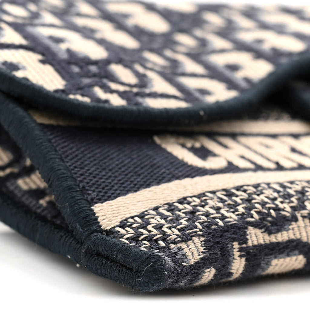 Christian Dior Oblique Slim Saddle Pouch Blue