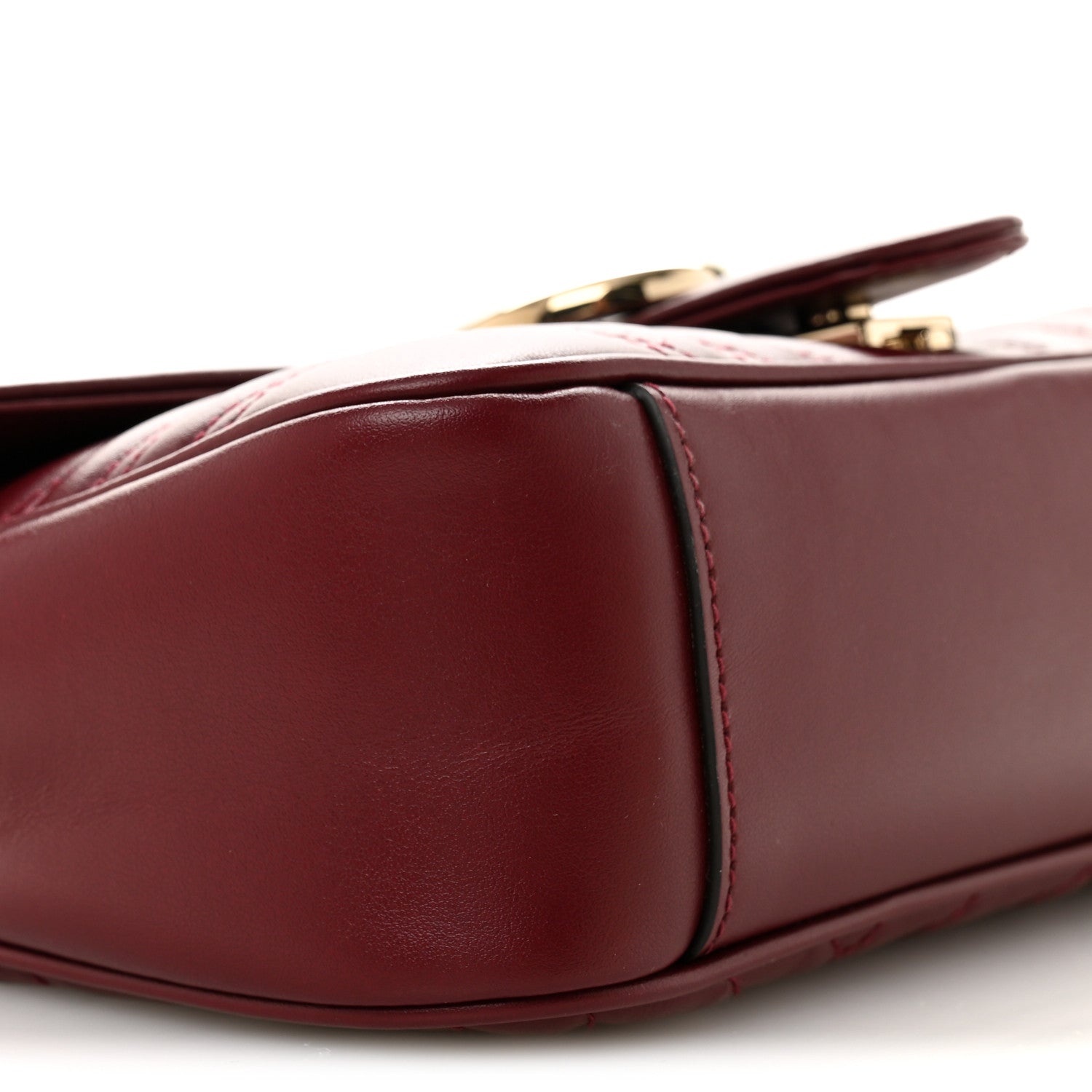 Gucci Calfskin Matelasse Small GG Marmont Shoulder Bag Ancora Red