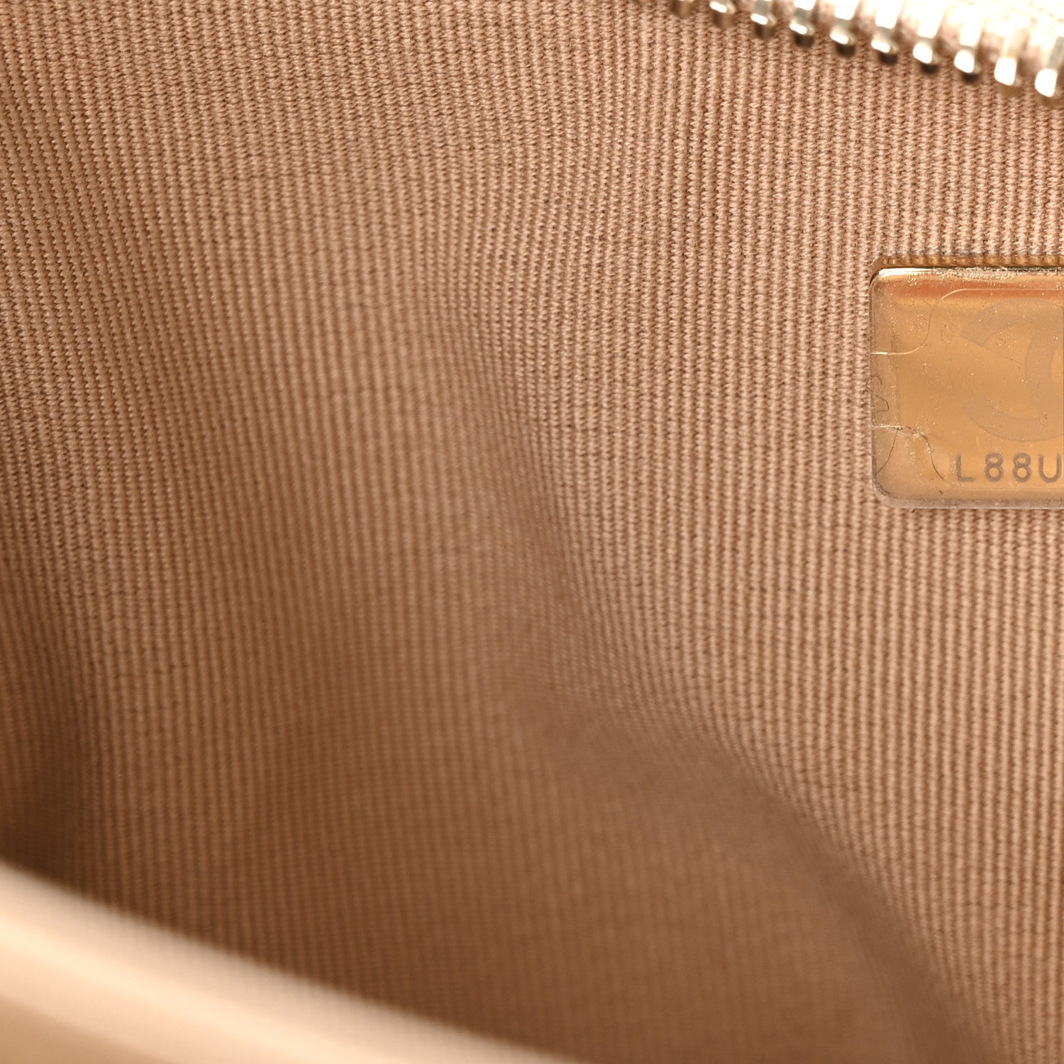 Chanel Lambskin Quilted Hobo Beige