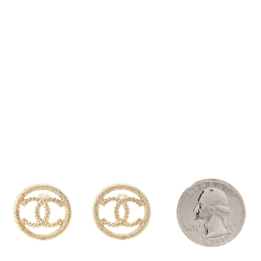 CC Round Rope Earrings Gold Gold