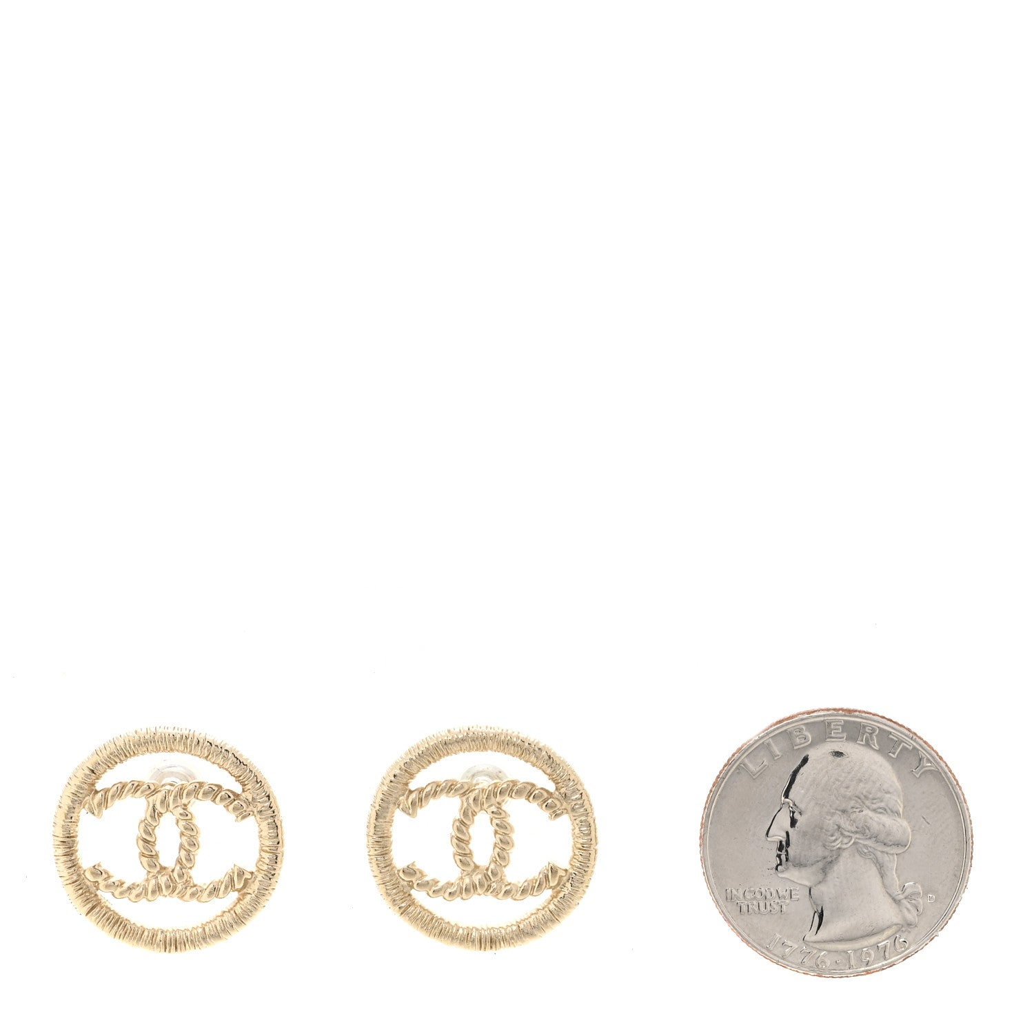 CC Round Rope Earrings Gold Gold