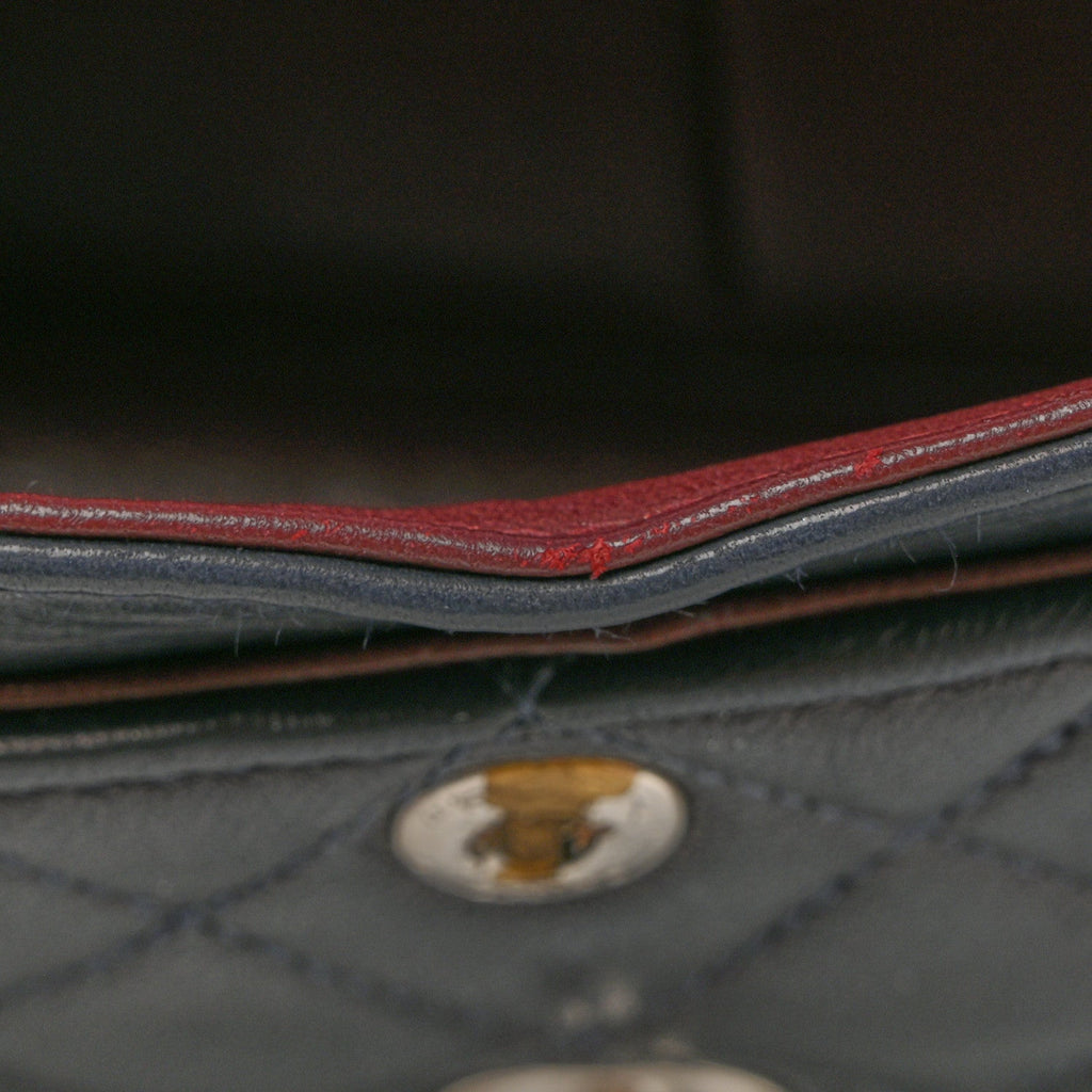 Chanel Lambskin Quilted Small Double Flap Navy
