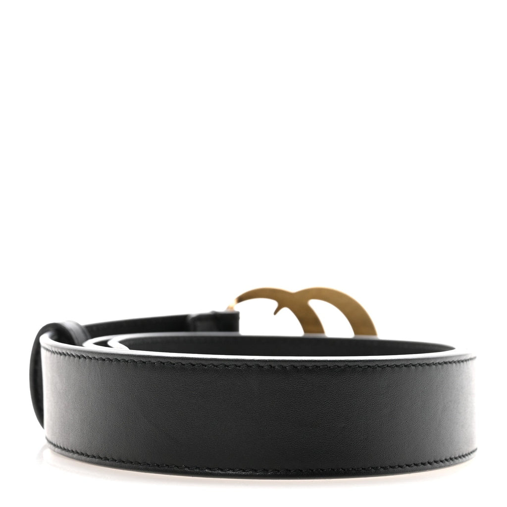 Gucci Calfskin Double G 30mm Belt 80 32 Black