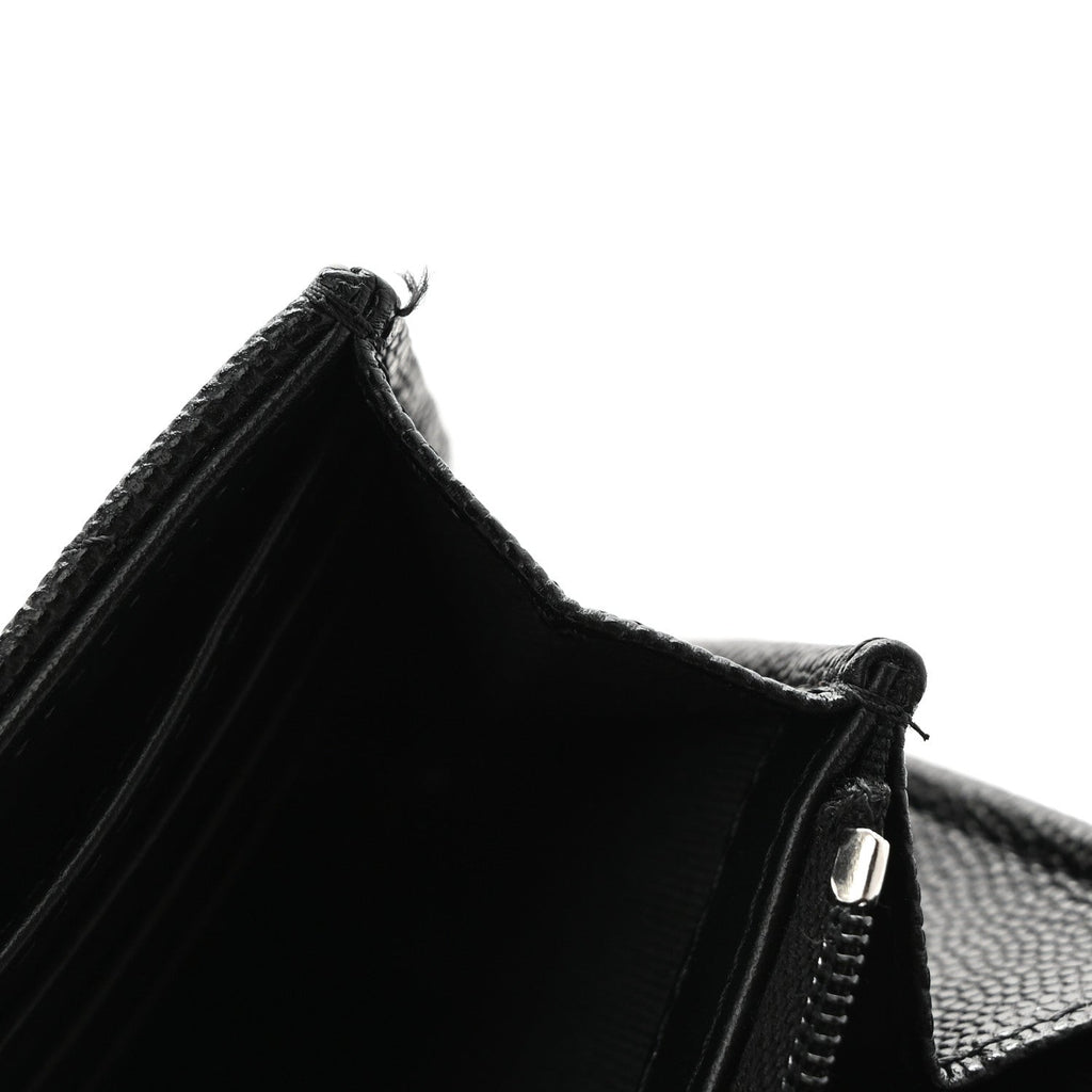 Caviar Quilted Chanel 19 Flap Wallet Black White