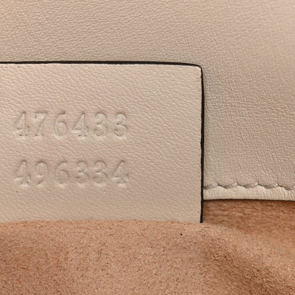 Gucci Calfskin Matelasse Super Mini GG Marmont Shoulder Bag White
