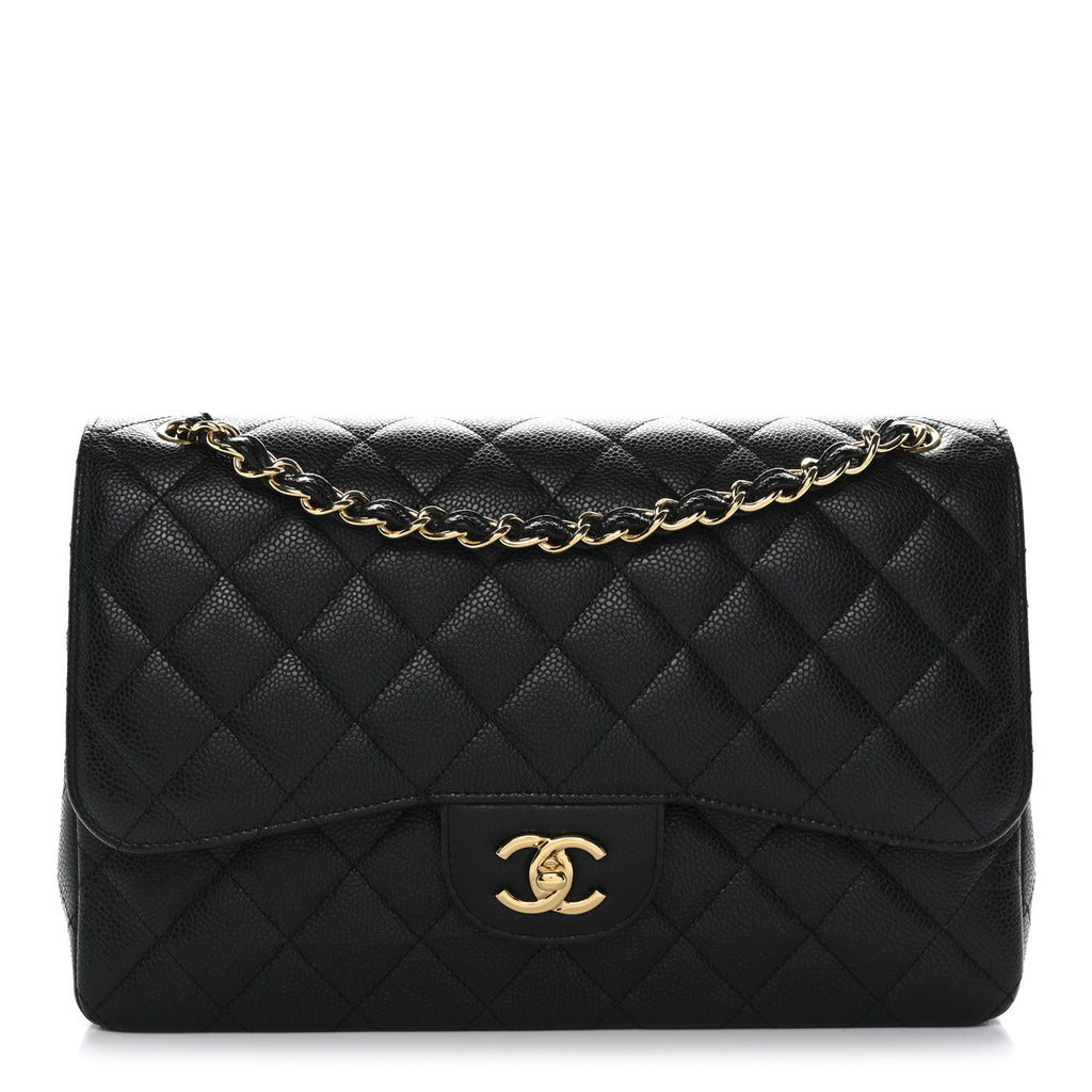 Chanel Caviar Quilted Jumbo Double Flap Black