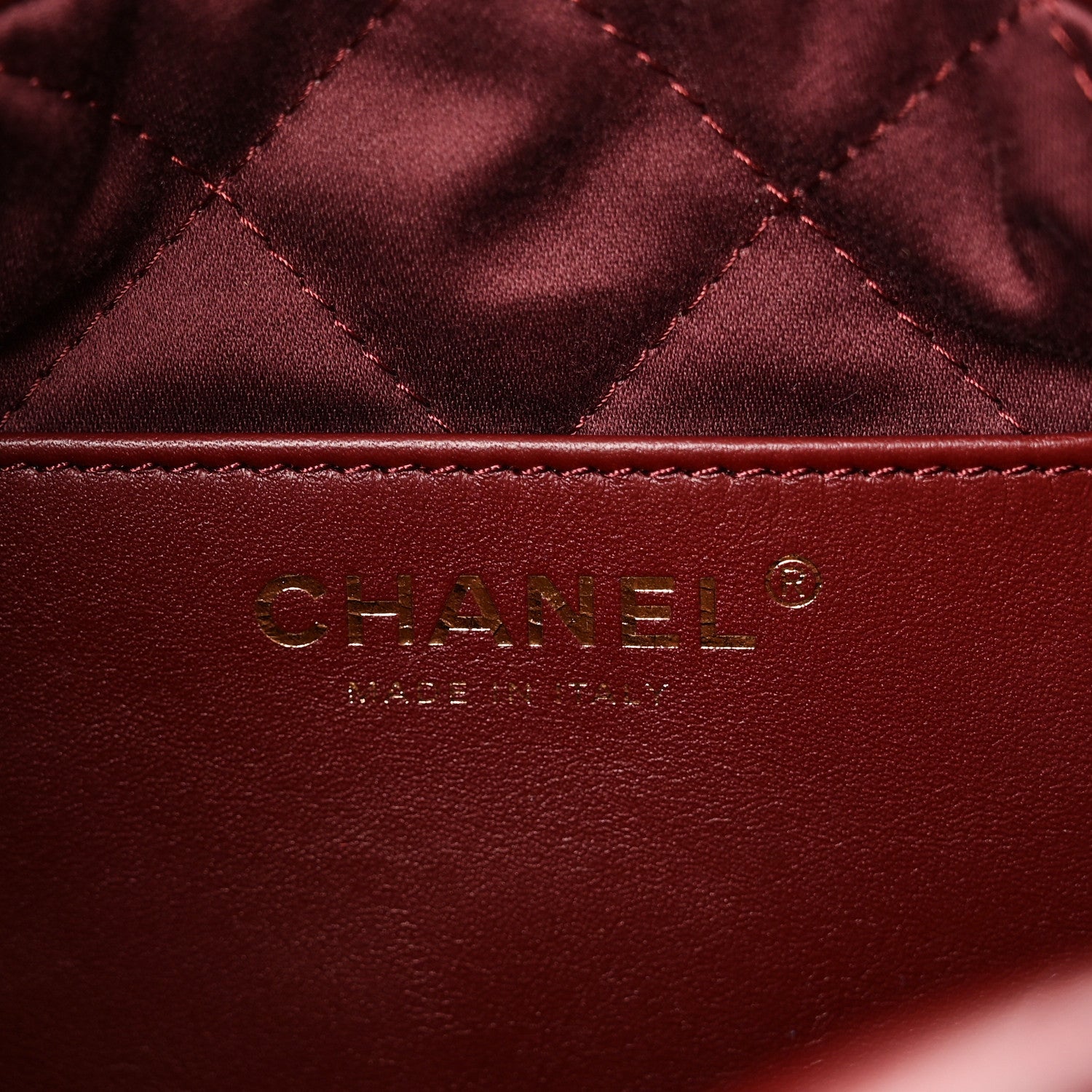 Chanel Shiny Calfskin Quilted Mini Chanel 22 Dark Burgundy