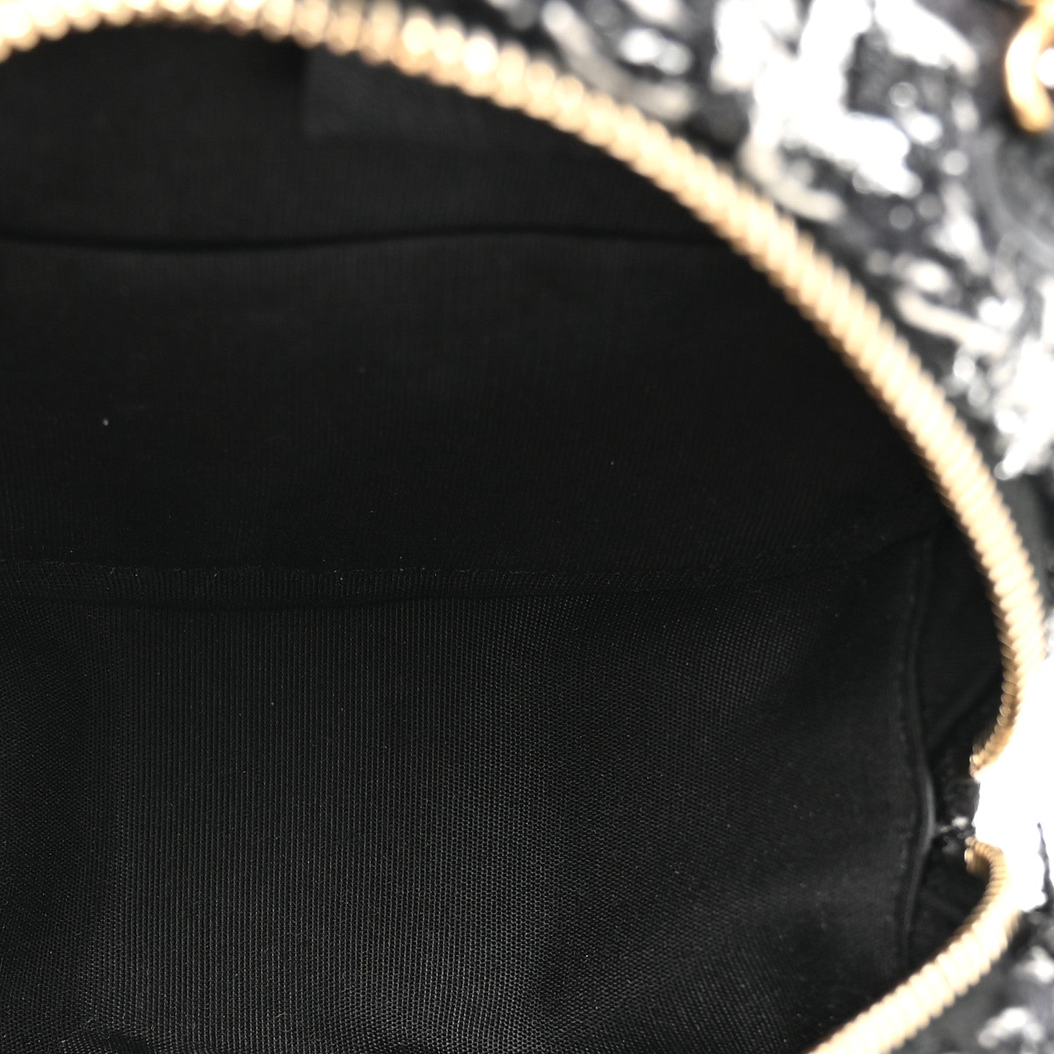 Chanel Tweed Quilted 19 Round Clutch With Chain Black White