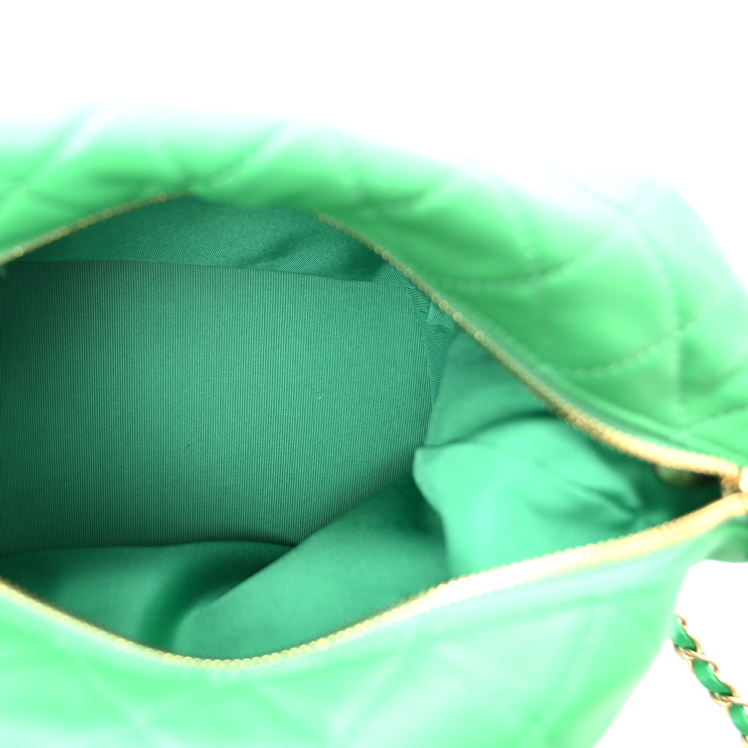 Chanel Lambskin Quilted Large Perfect Meeting Hobo Green