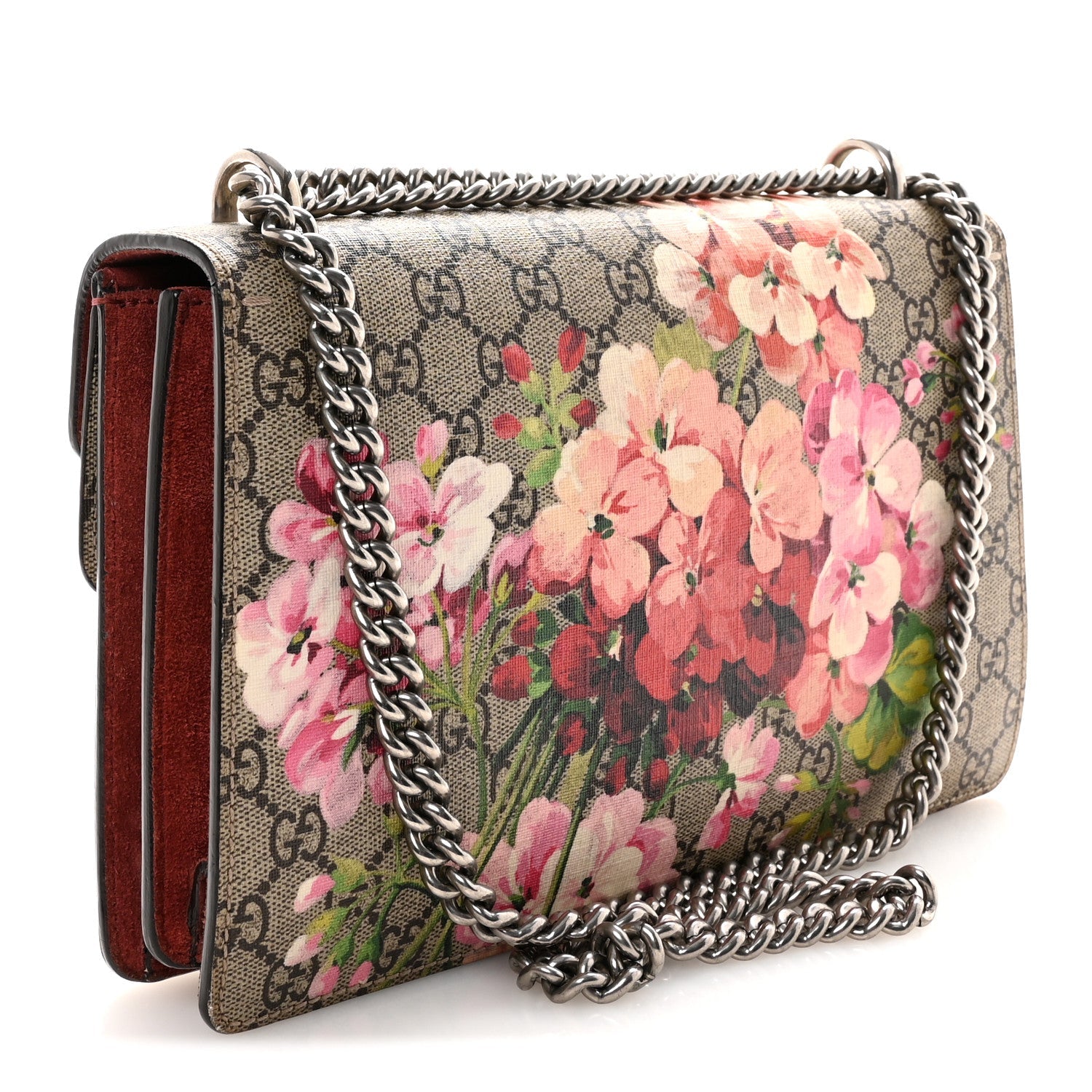 Gucci GG Supreme Monogram Blooms Small Dionysus Shoulder Bag Beige Multicolor Dry Rose