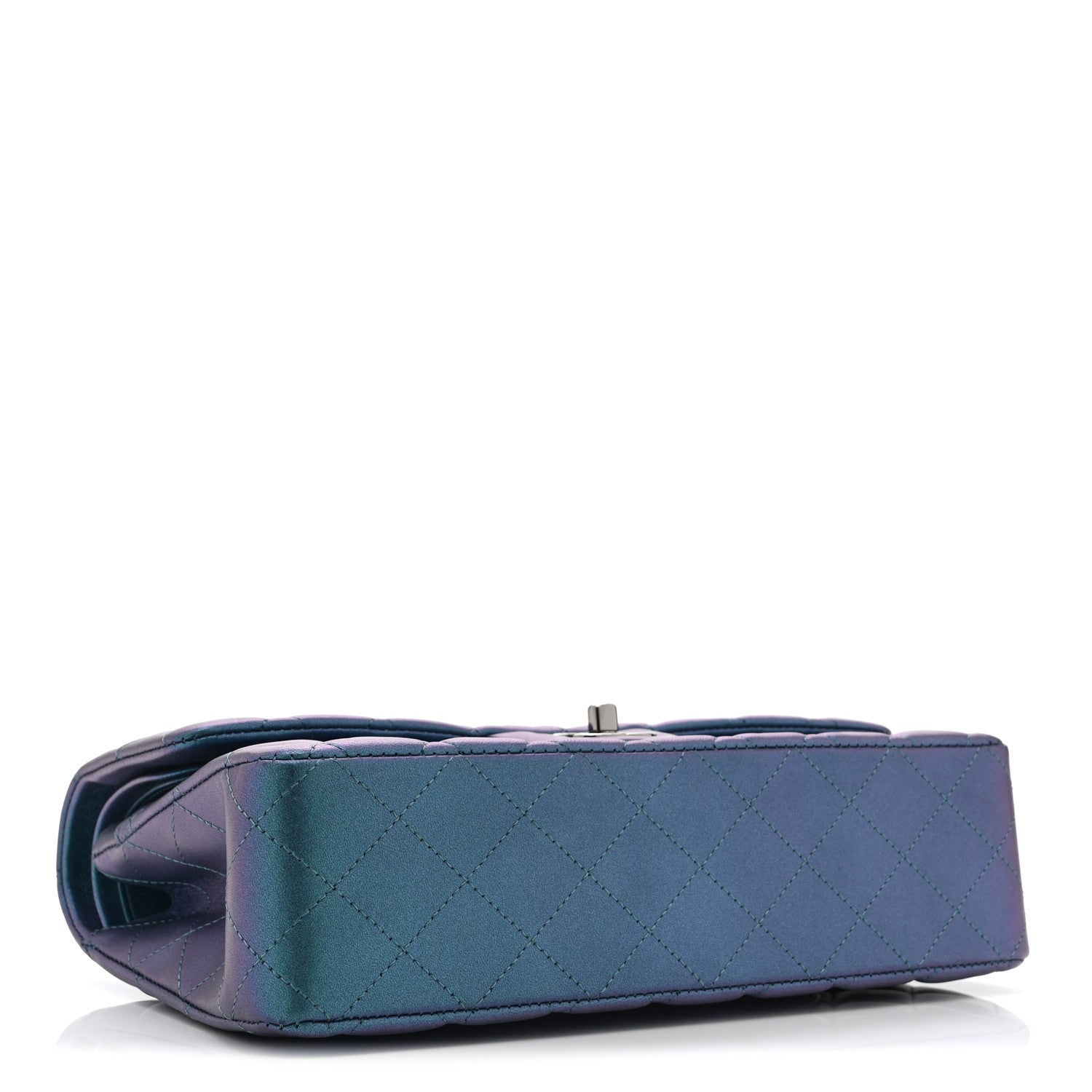 Chanel Iridescent Lambskin Quilted Medium Double Flap Turquoise