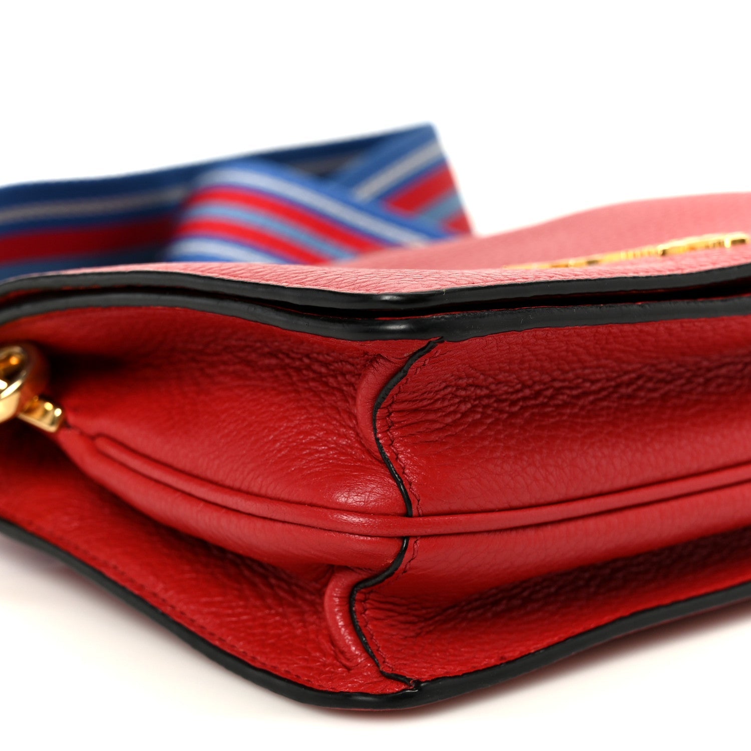 Prada Vitello Daino Flap Crossbody Rosso
