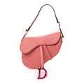 Christian Dior Grained Calfskin Saddle Bag Pink