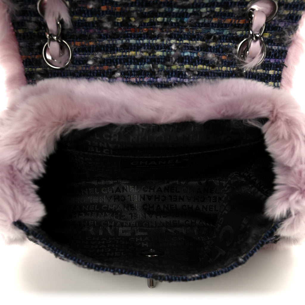 Chanel Rabbit Fur Tweed Small Fantasy Flap Lilac