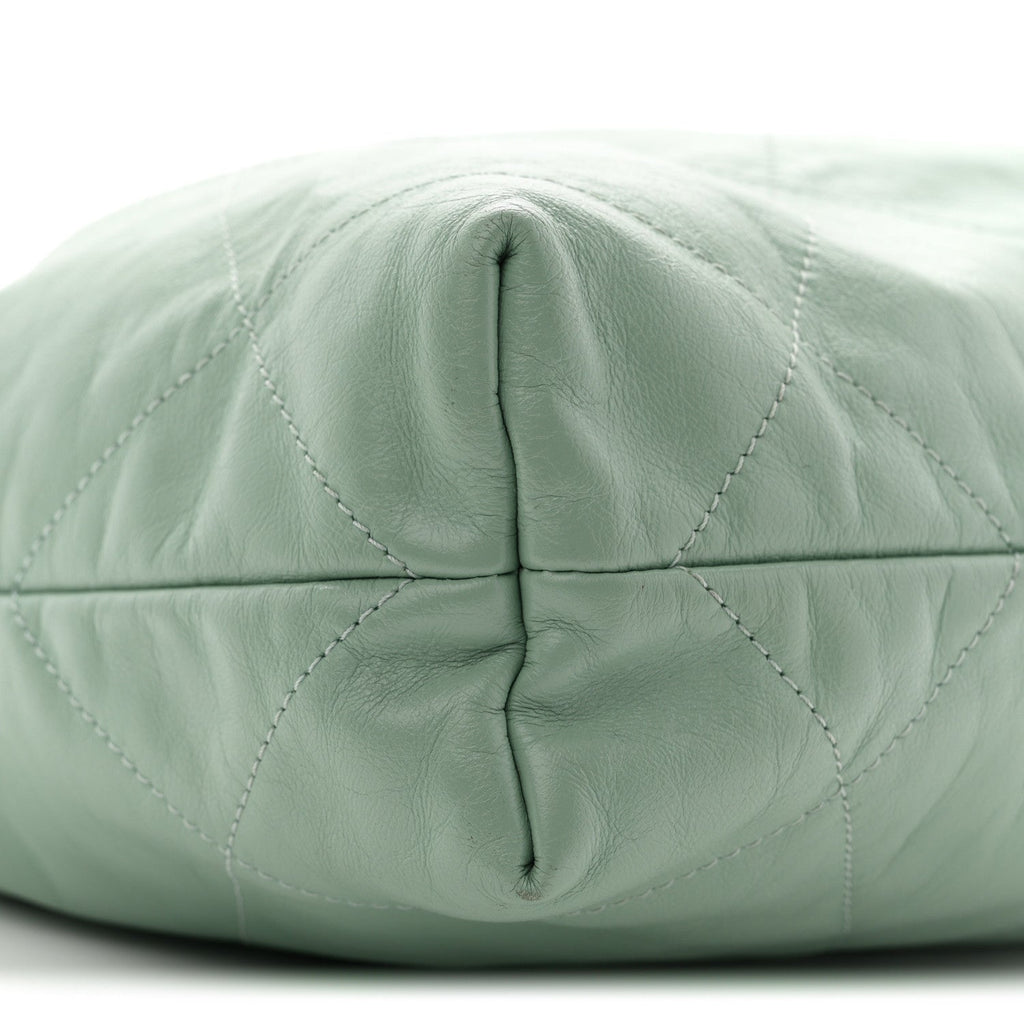 Chanel Shiny Calfskin Quilted Small Chanel 22 Light Green