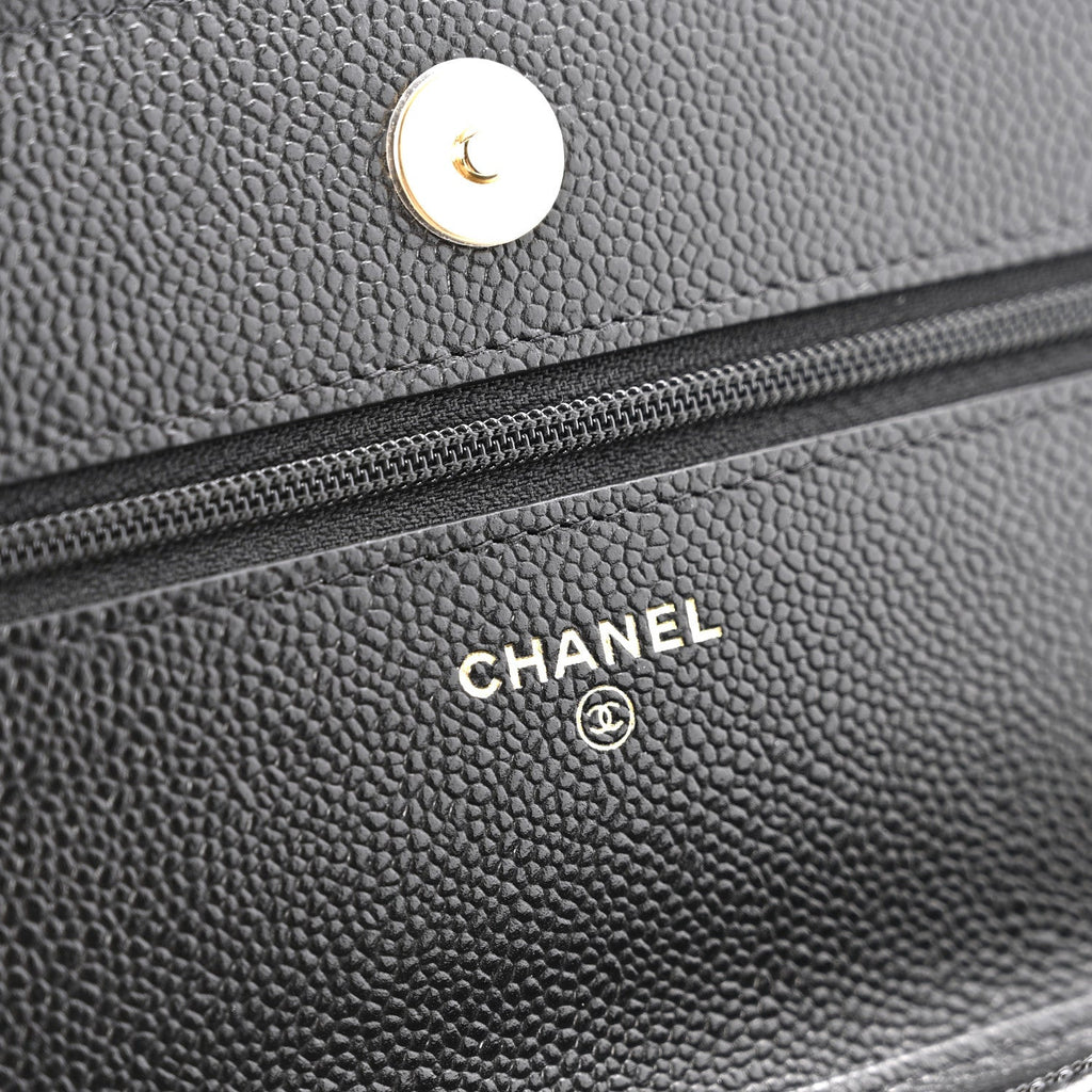 Chanel Caviar Quilted Miss Coco Wallet On Chain WOC Black
