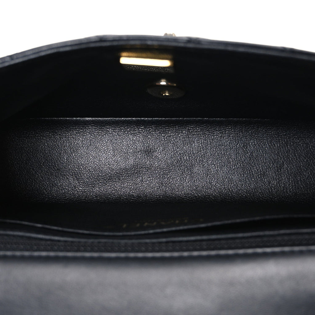 Chanel Lambskin Quilted Mini Rectangular Flap Black