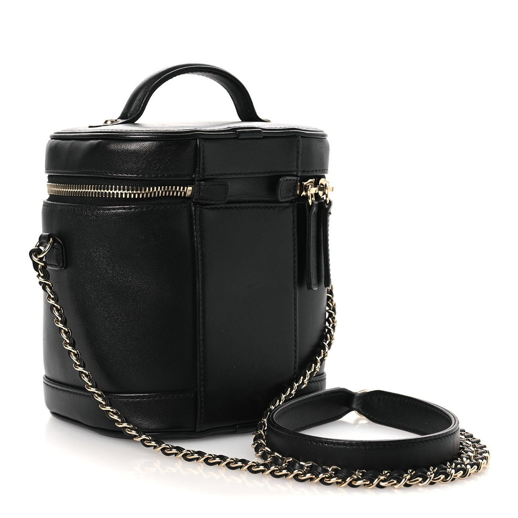 Chanel Lambskin Timeless Vanity Cosmetic Case Black