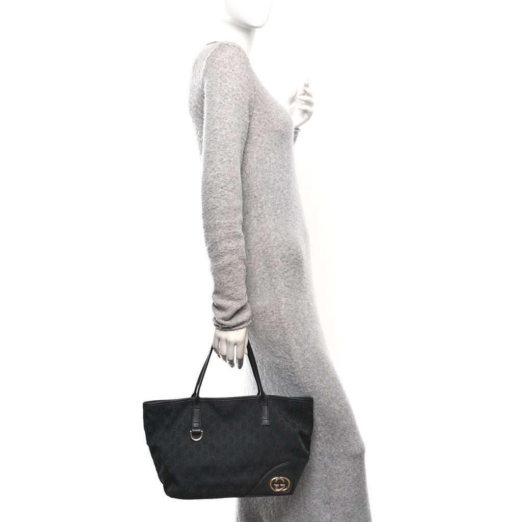 Gucci Monogram Medium New Britt Tote Black