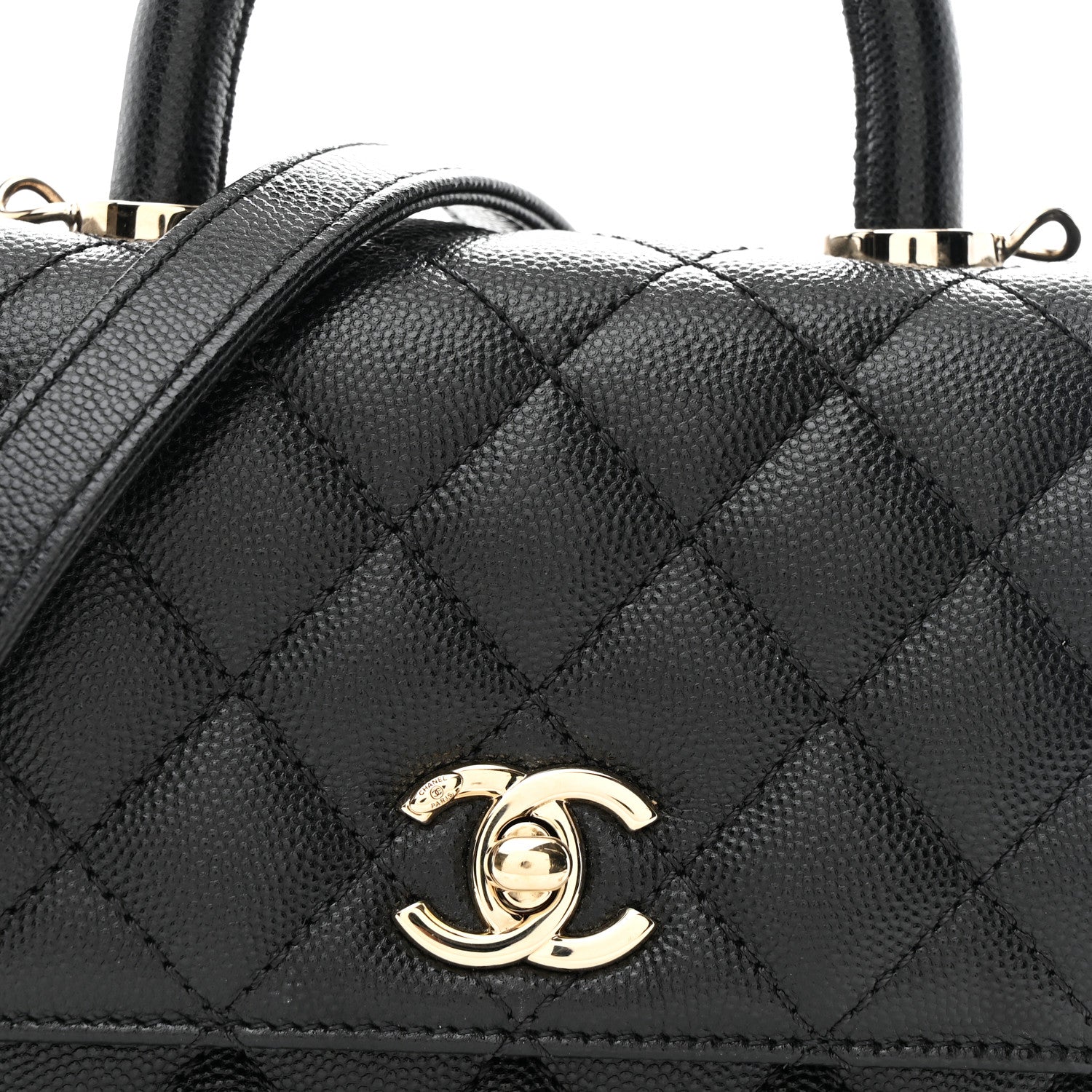 Chanel Caviar Quilted Extra Mini Coco Handle Flap Black