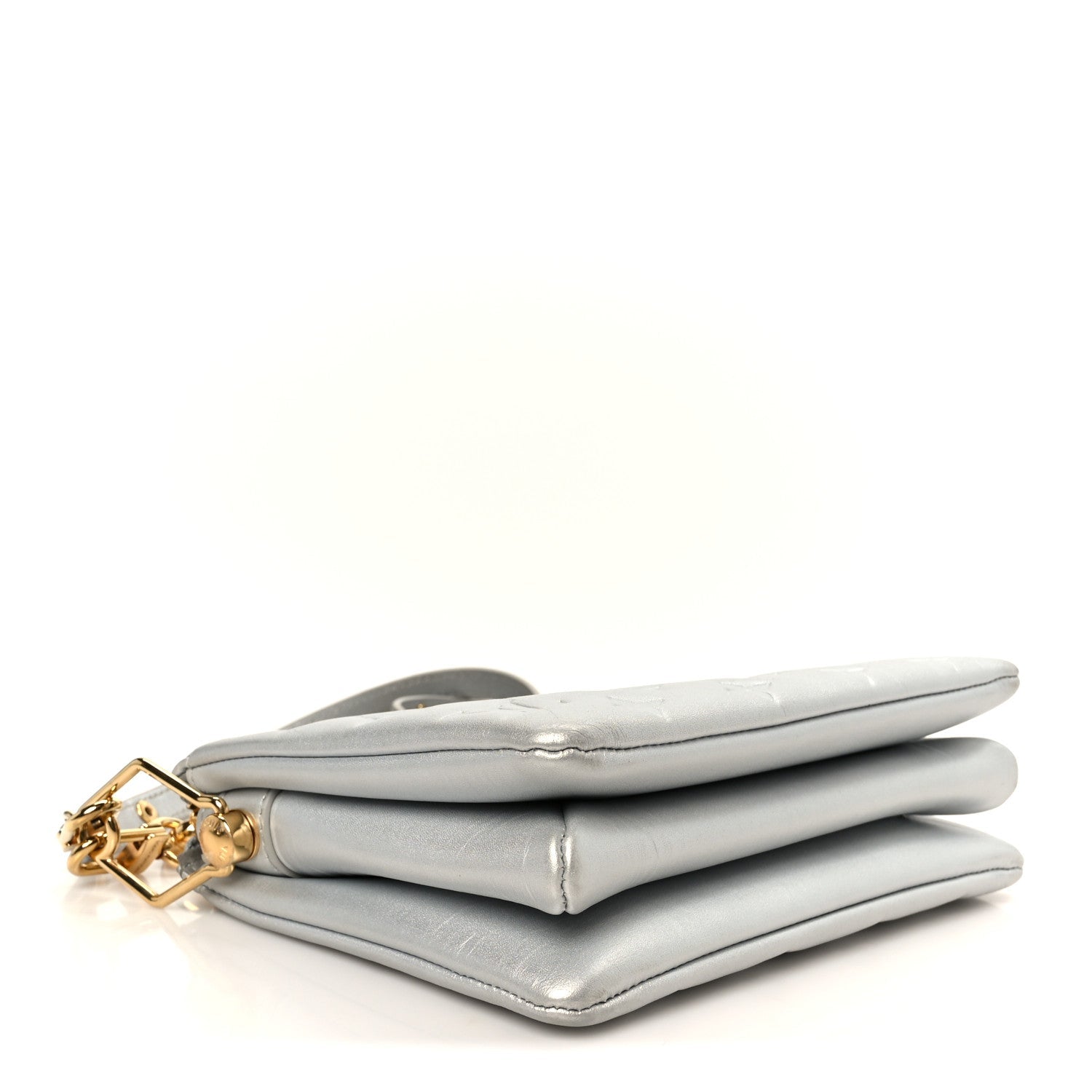 Louis Vuitton Metallic Lambskin Embossed Monogram Coussin BB Silver