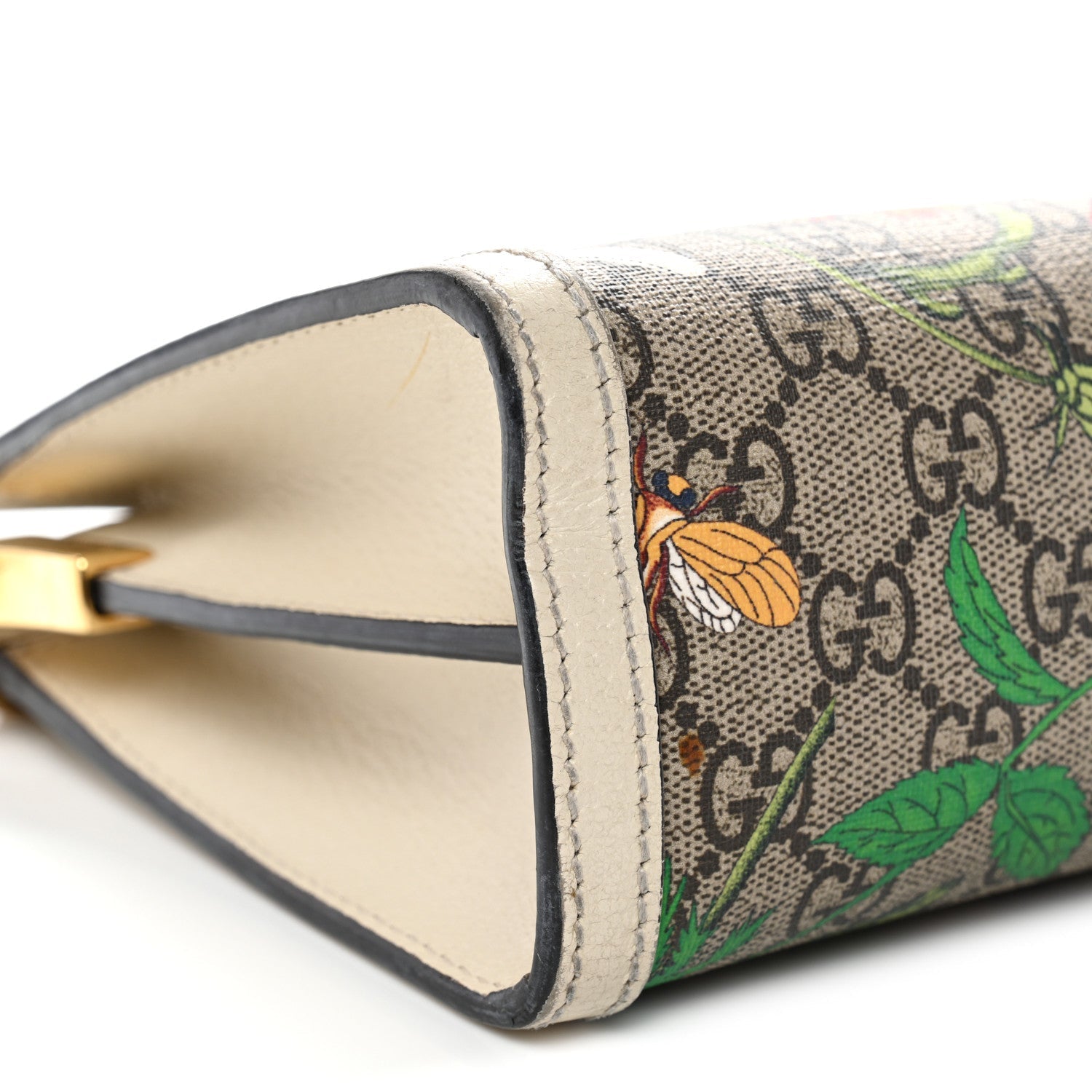 Gucci GG Supreme Monogram Flora Web Small Ophidia Chain Shoulder Bag White