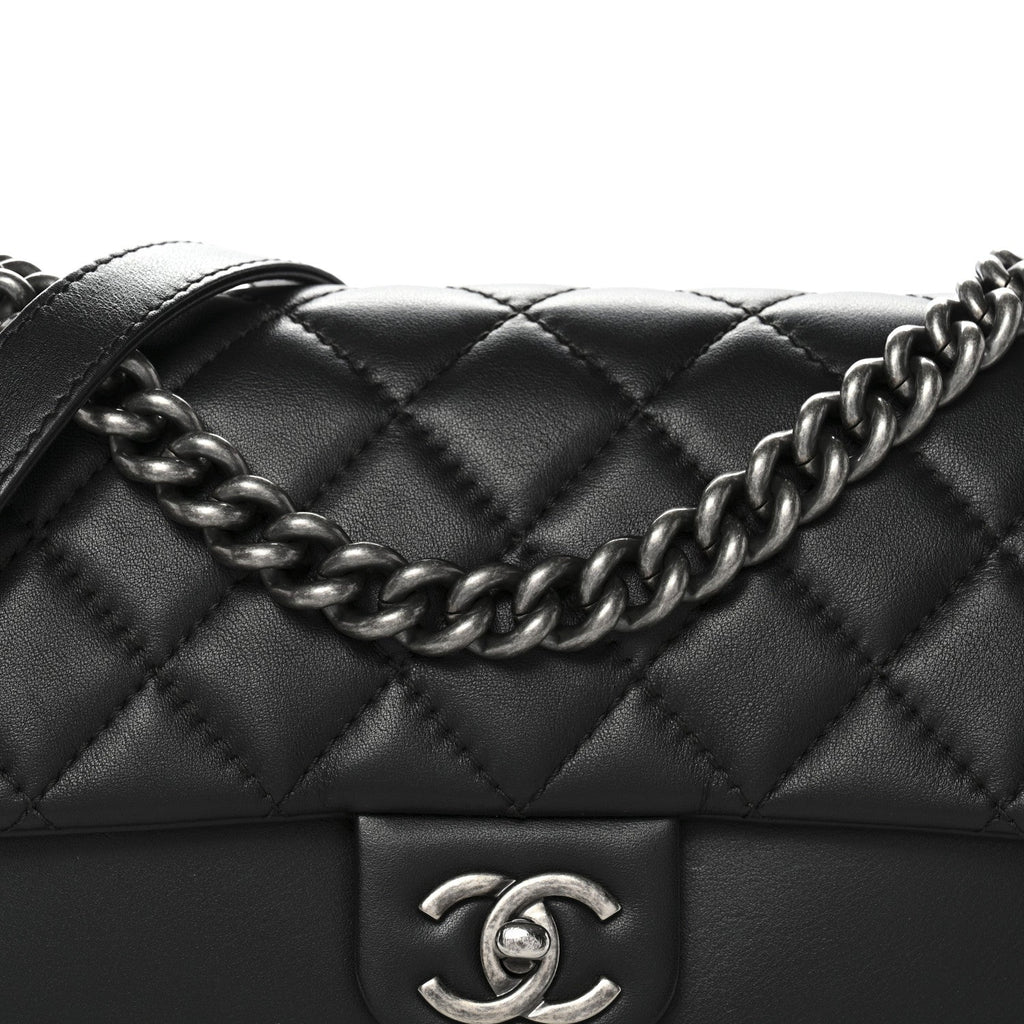 Chanel Calfskin Quilted Large Rock My Shoulder Flap Black