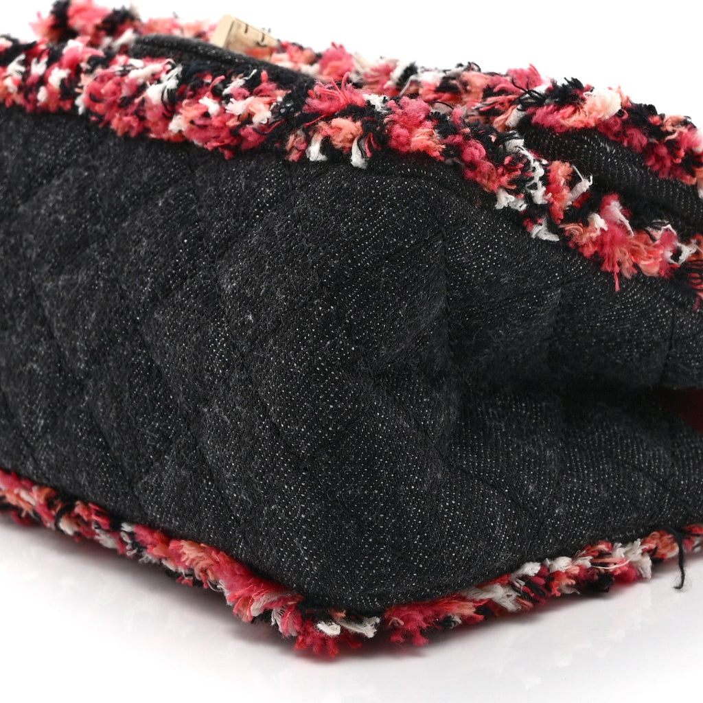 Chanel Denim Tweed 2.55 Reissue 224 Flap  Black