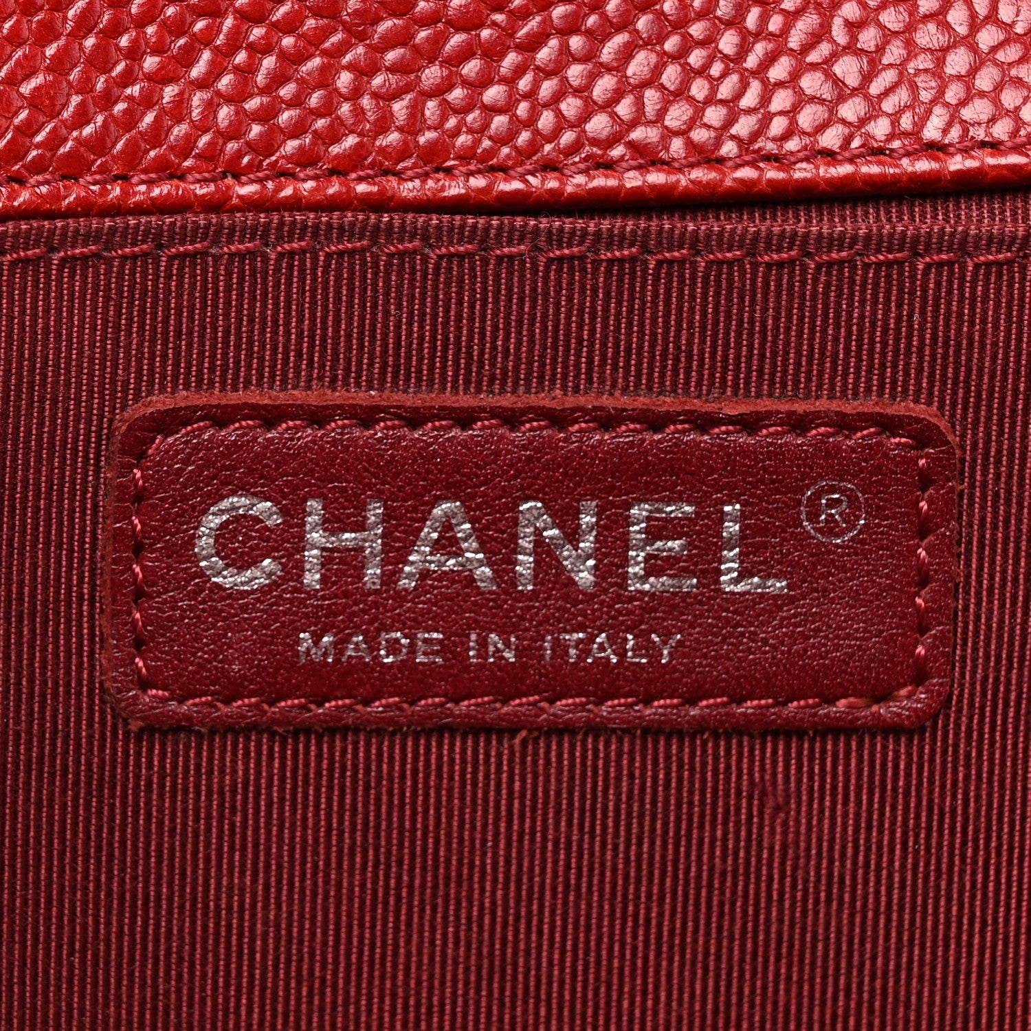 Chanel Caviar Quilted Medium Boy Flap Red