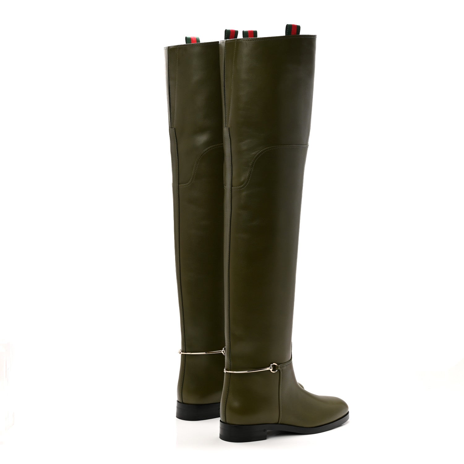 Gucci Marot Lux Slim Horsebit Over The Knee 38 Luscious Green
