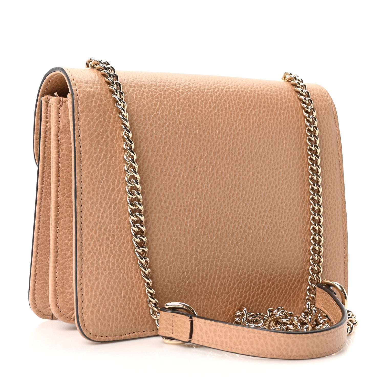 Gucci Dollar Calfskin Small Interlocking G Shoulder Bag Camelia