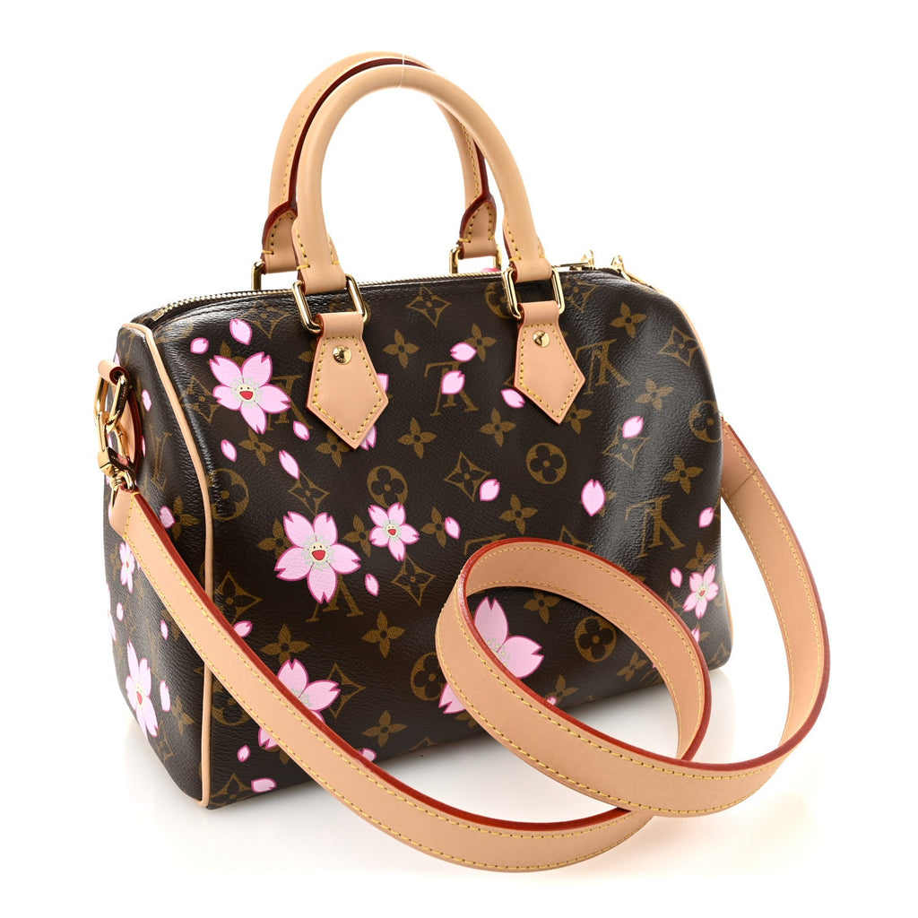 Louis Vuitton LV X TM Monogram Cherry Blossom Speedy Bandouliere 25 Sakura Brown