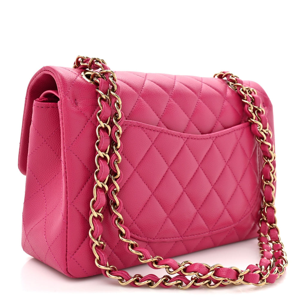 Chanel Caviar Quilted Small Double Flap Fuchsia
