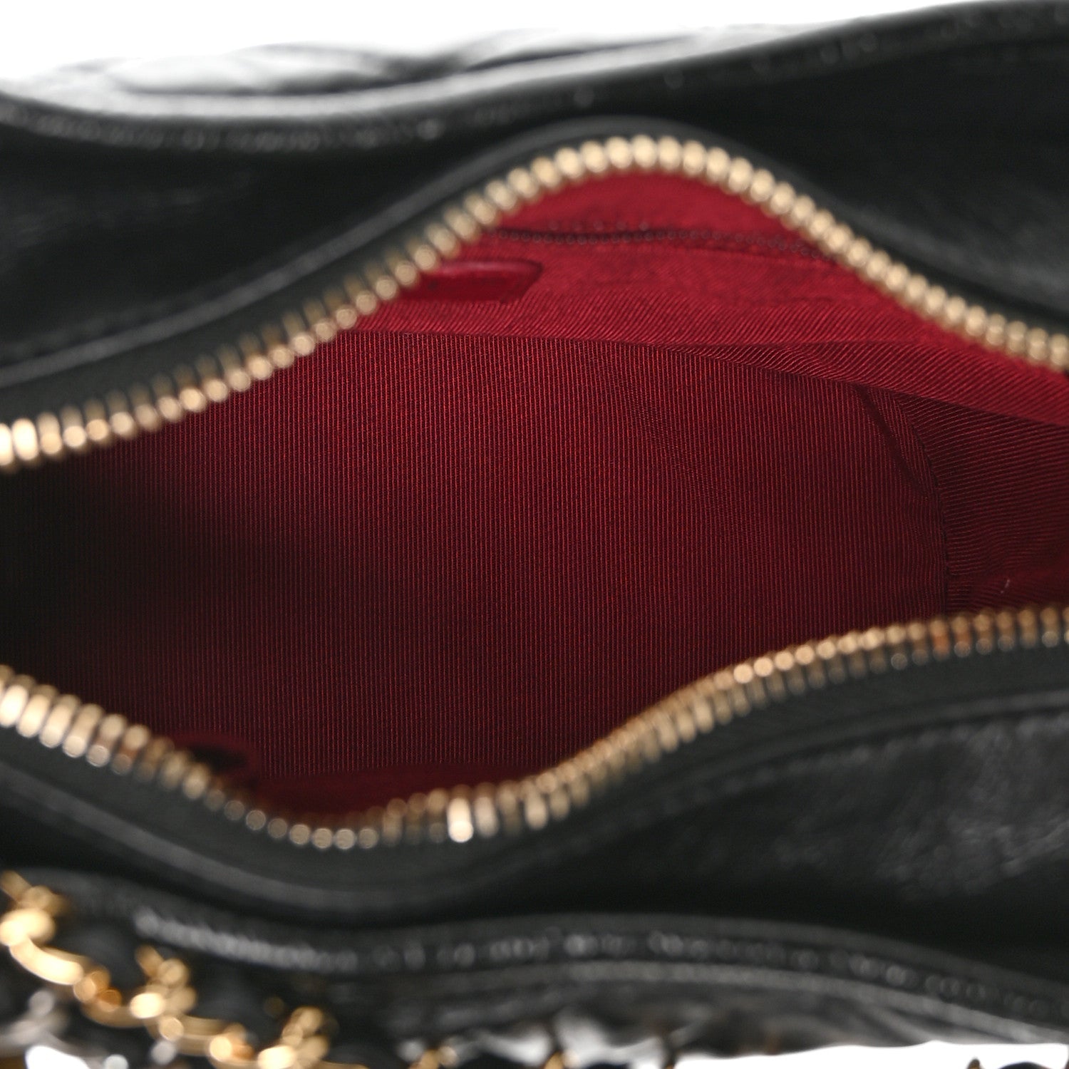 Chanel Aged Calfskin Quilted Small Gabrielle Logo Hobo Black