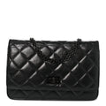 Chanel Aged Calfskin Quilted Reissue Wallet On Chain WOC So Black