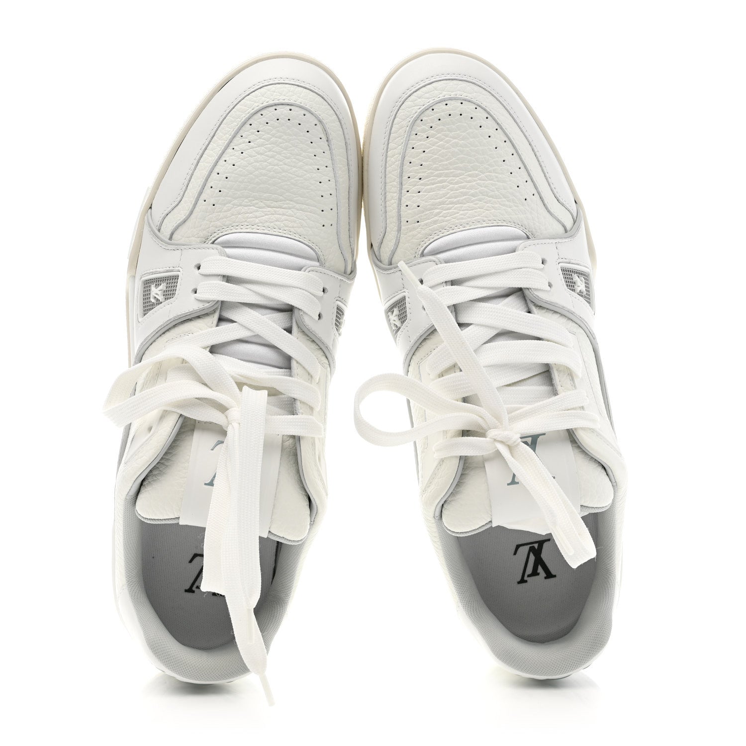 Louis Vuitton Calfskin Mens LV Trainer Sneakers 9 White