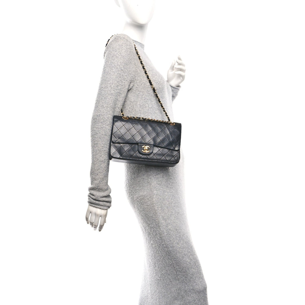 Chanel Lambskin Quilted Small Double Flap Black