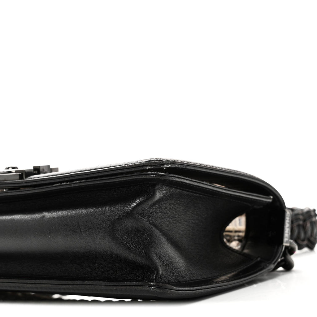 Chanel PVC Thread Woven Medium Boy Flap Black