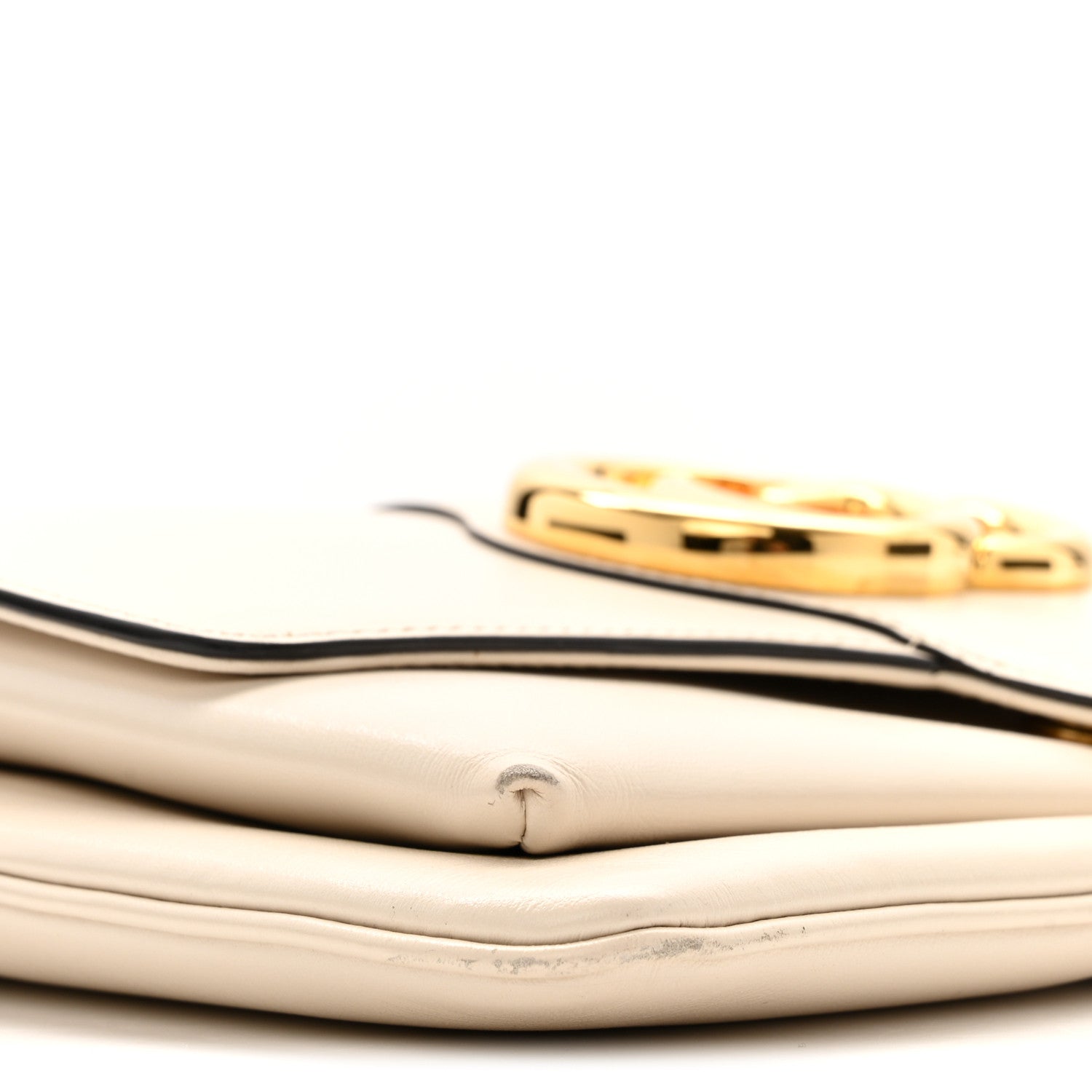Gucci Calfskin Small Arli Flap Shoulder Bag Mystic White